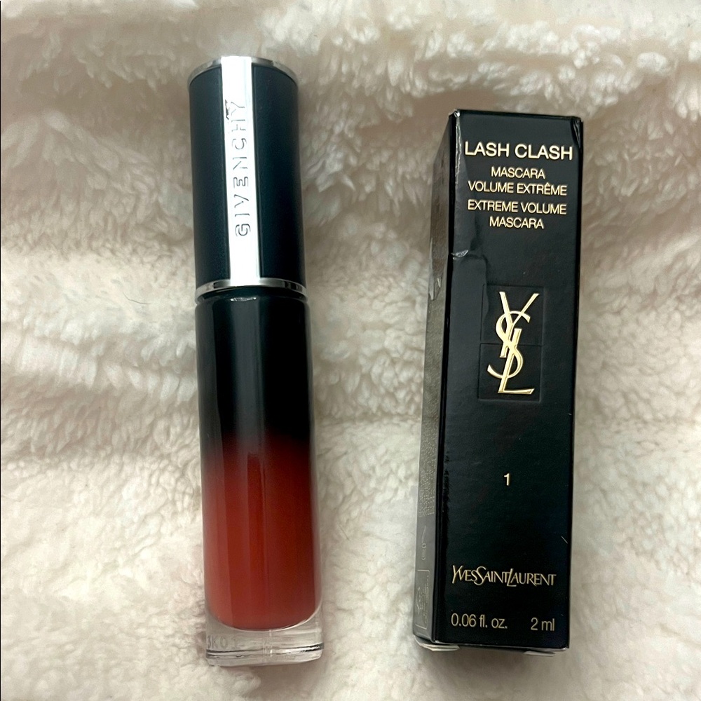 Givenchy Matte Lip and YSL Lash Clash Mascara - Black